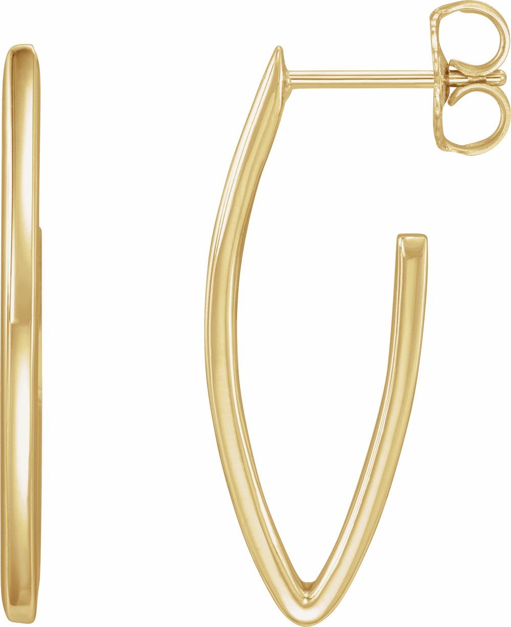 14K Yellow Geometric 26 mm Hoop Earrings