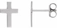 14K White Gold 10x6 mm Cross Earrings