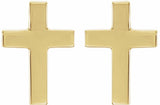 14K Yellow Gold 10x6 mm Cross Earrings