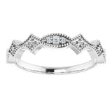 14K White .08 CTW Natural Diamond Anniversary Band