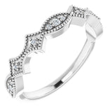 14K White .08 CTW Natural Diamond Anniversary Band