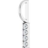 14K White Gold .07 CTW Natural Diamond Bar Charm/Pendant