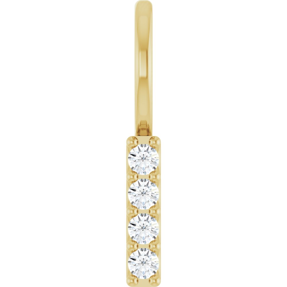 14K Yellow .07 CTW Natural Diamond Bar Charm/Pendant