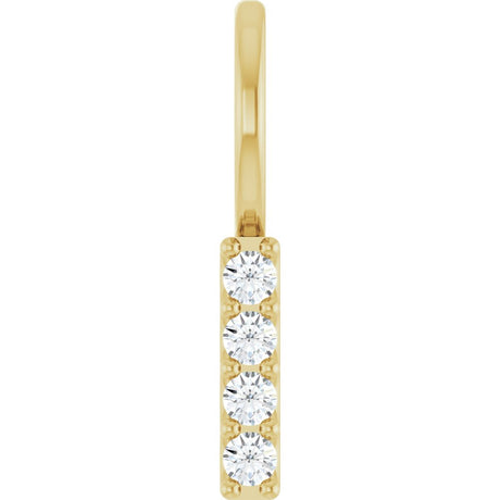 14K Yellow .07 CTW Natural Diamond Bar Charm/Pendant