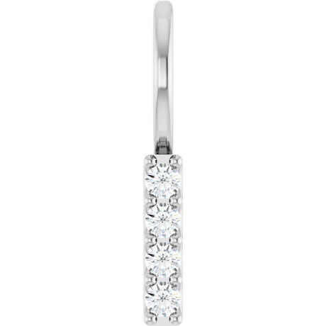 14K White Gold .07 CTW Natural Diamond Bar Charm/Pendant
