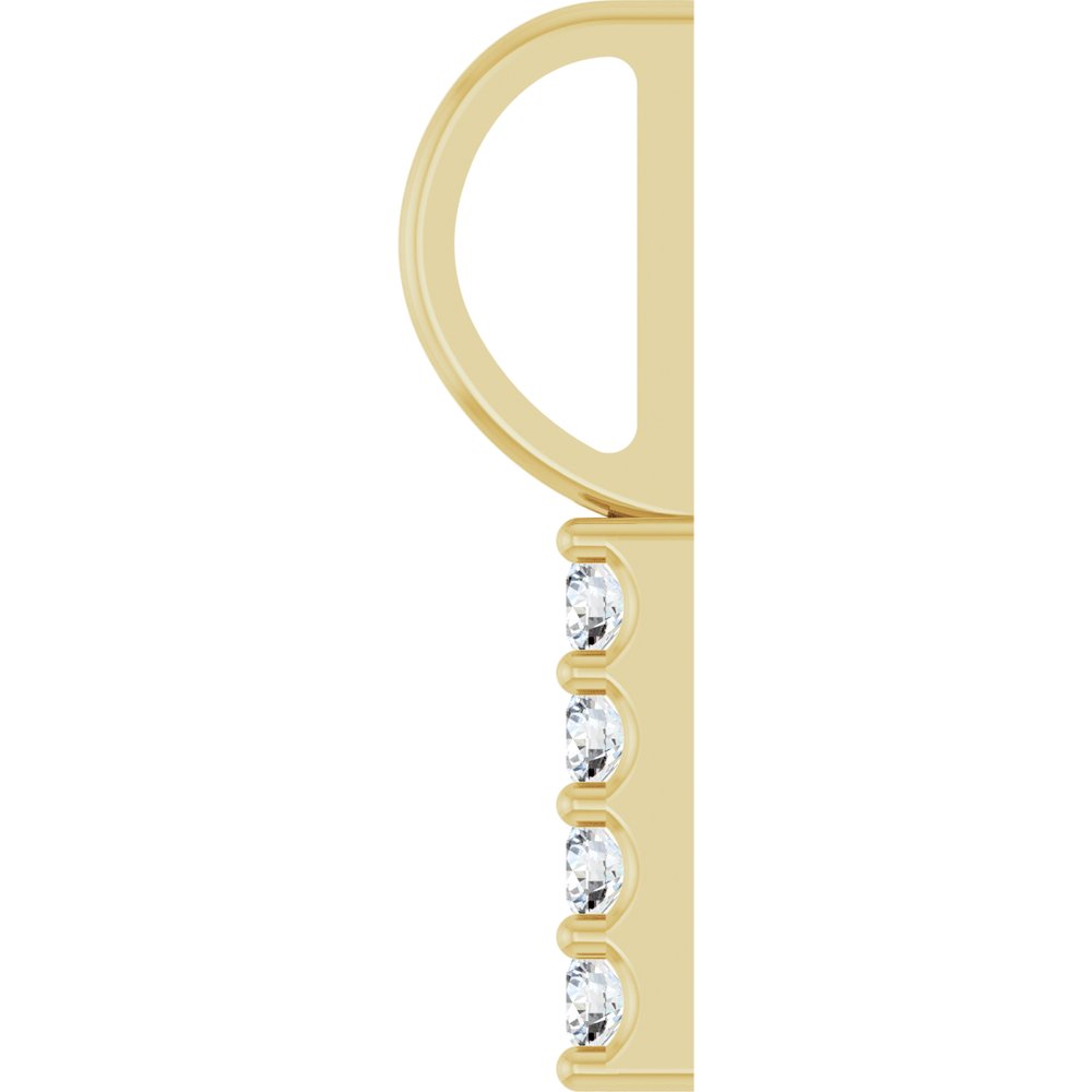 14K Yellow .07 CTW Natural Diamond Bar Charm/Pendant