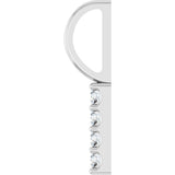 14K White Gold .07 CTW Natural Diamond Bar Charm/Pendant
