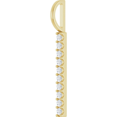 14K Yellow Gold 1/6 CTW Natural Diamond Bar Charm/Pendant