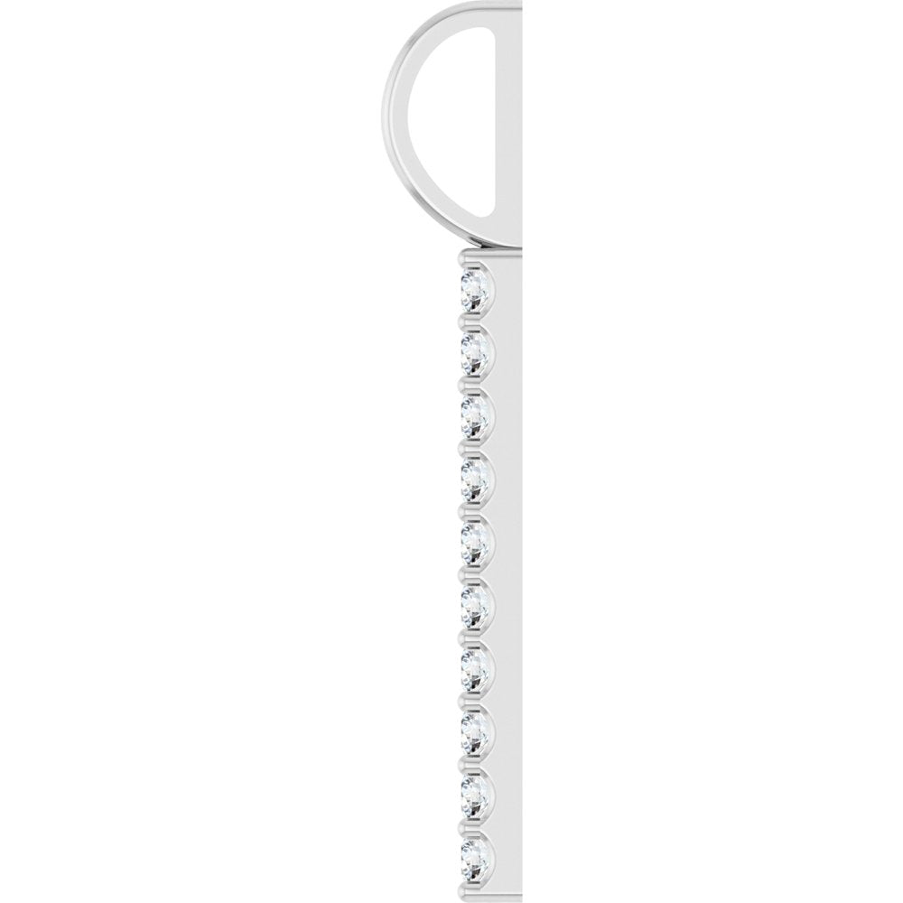 14K White Gold 1/6 CTW Natural Diamond Bar Charm/Pendant