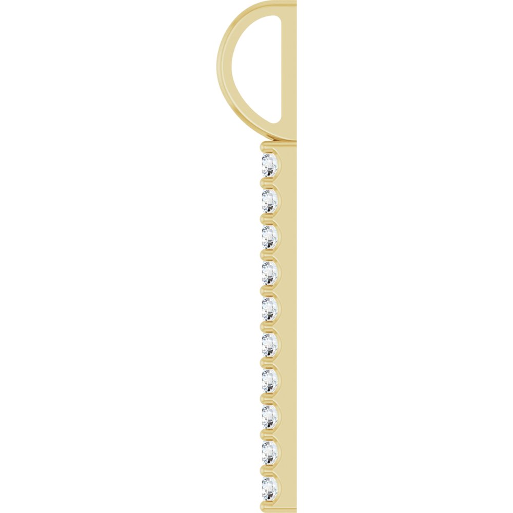 14K Yellow Gold 1/6 CTW Lab-Grown Diamond Bar Charm/Pendant