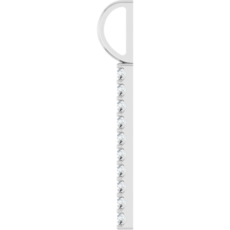 14K White 1/6 CTW Lab-Grown Diamond Bar Charm/Pendant