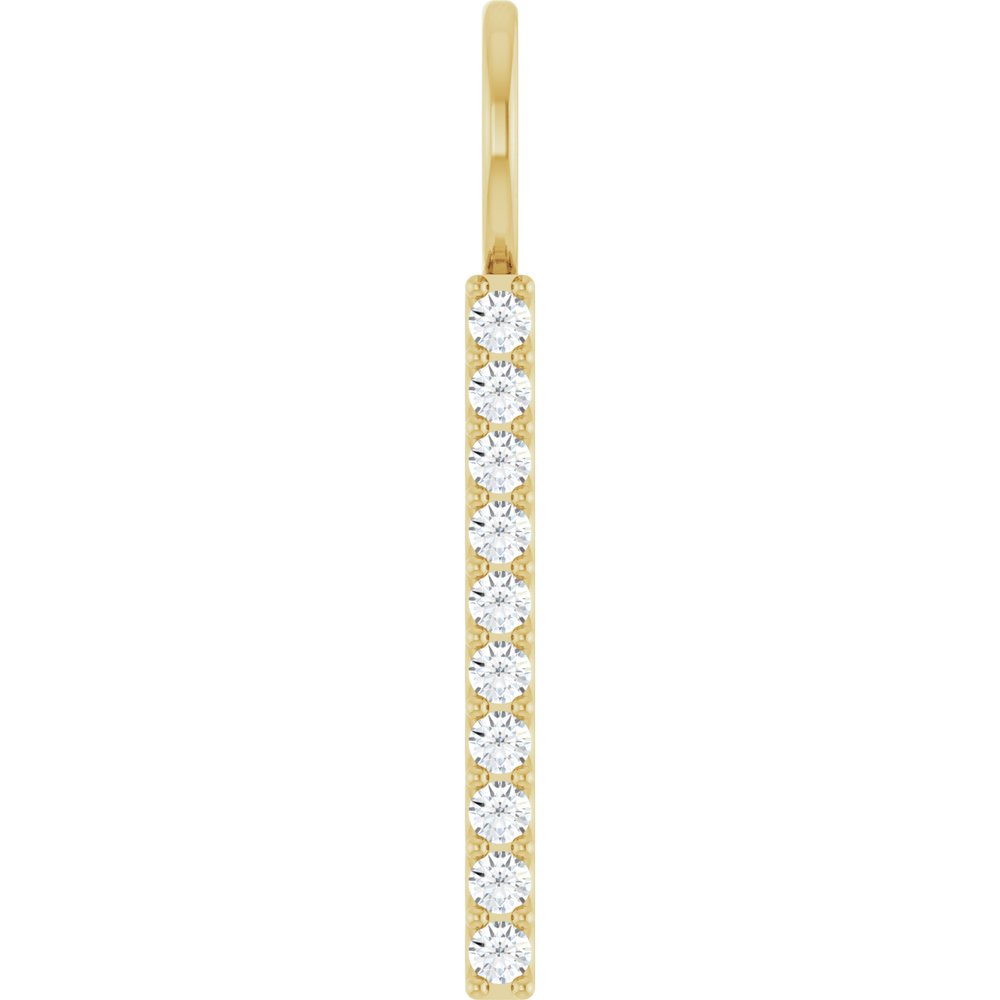 14K Yellow 1/6 CTW Natural Diamond Bar Charm/Pendant