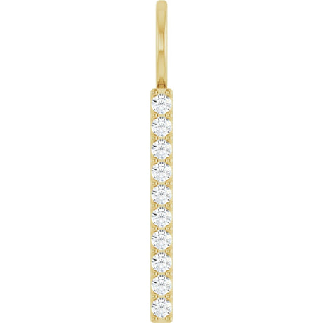 14K Yellow 1/6 CTW Natural Diamond Bar Charm/Pendant