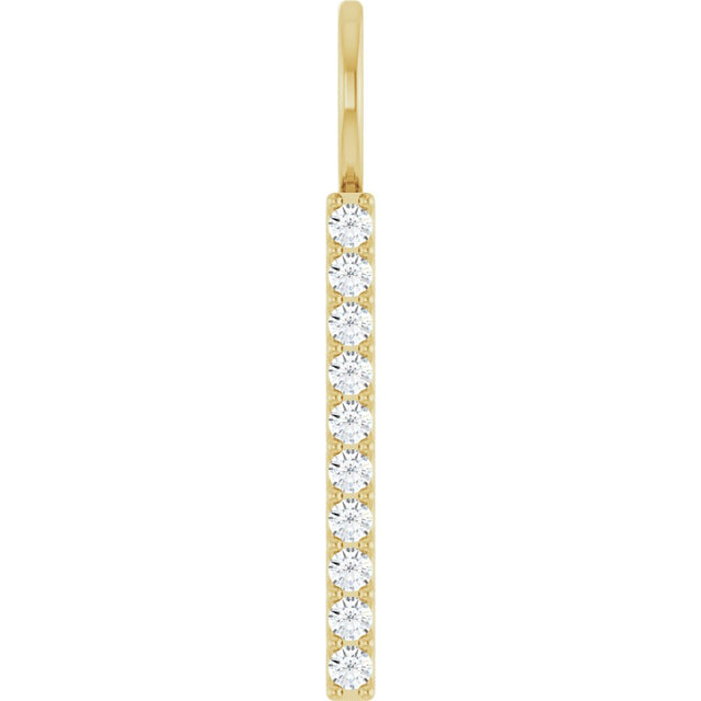 14K Yellow 1/6 CTW Natural Diamond Bar Charm/Pendant