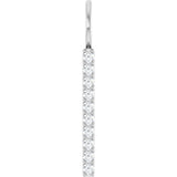 14K White 1/6 CTW Natural Diamond Bar Charm/Pendant