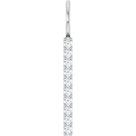 14K White 1/6 CTW Natural Diamond Bar Charm/Pendant