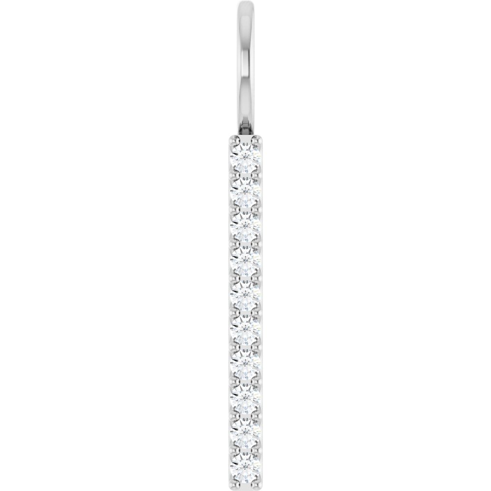 14K White Gold 1/6 CTW Natural Diamond Bar Charm/Pendant