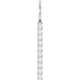 14K White Gold 1/6 CTW Natural Diamond Bar Charm/Pendant