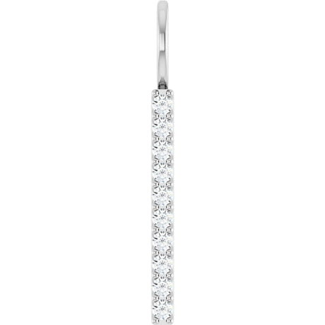 14K White Gold 1/6 CTW Natural Diamond Bar Charm/Pendant