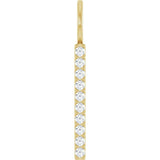 14K Yellow Gold 1/6 CTW Natural Diamond Bar Charm/Pendant