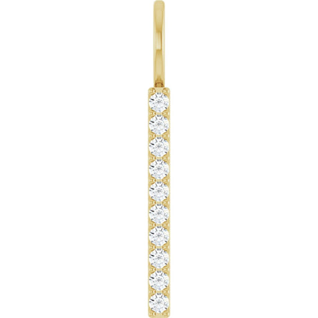 14K Yellow Gold 1/6 CTW Natural Diamond Bar Charm/Pendant