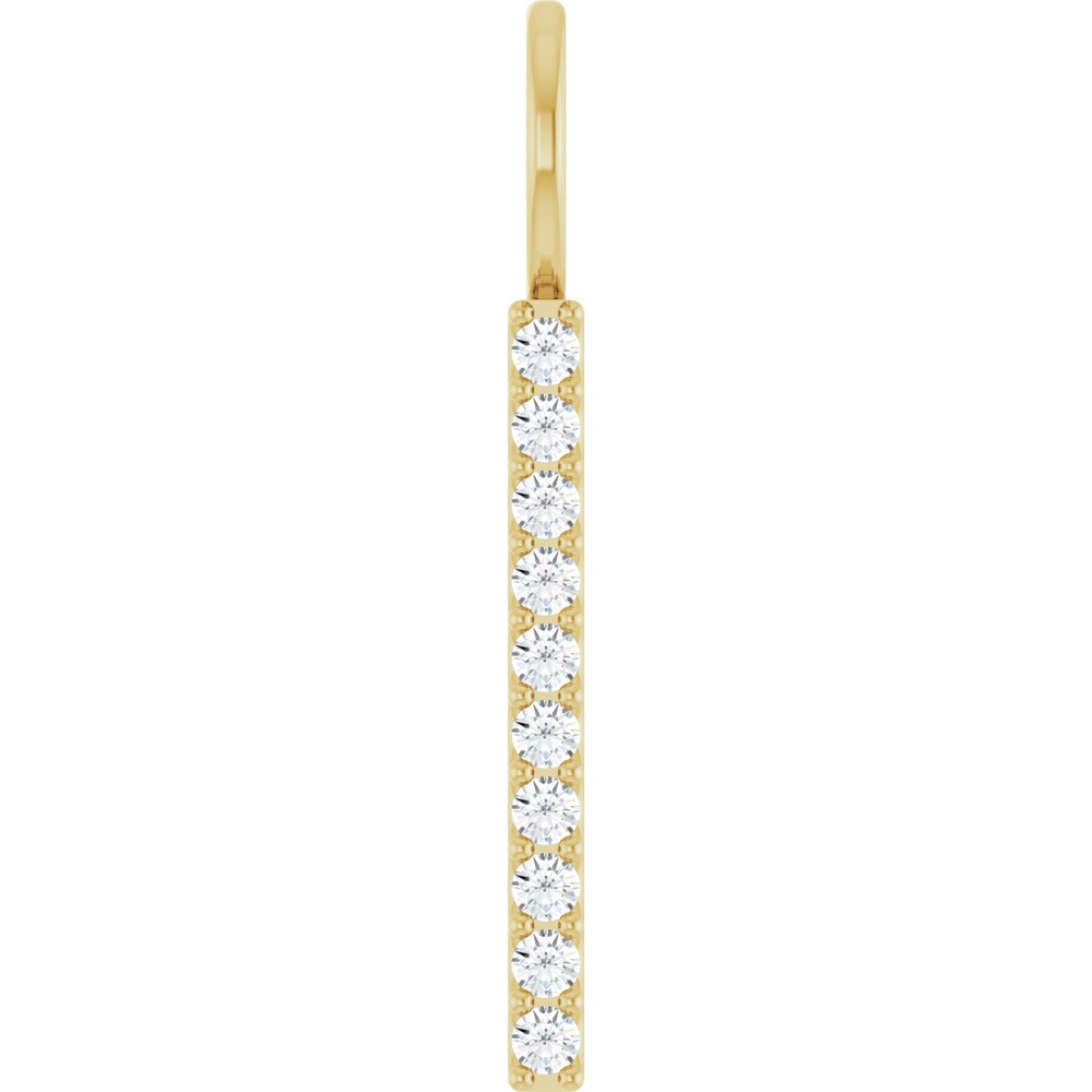 14K Yellow Gold 1/6 CTW Lab-Grown Diamond Bar Charm/Pendant