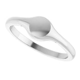 Sterling Silver Round Petite Signet Ring