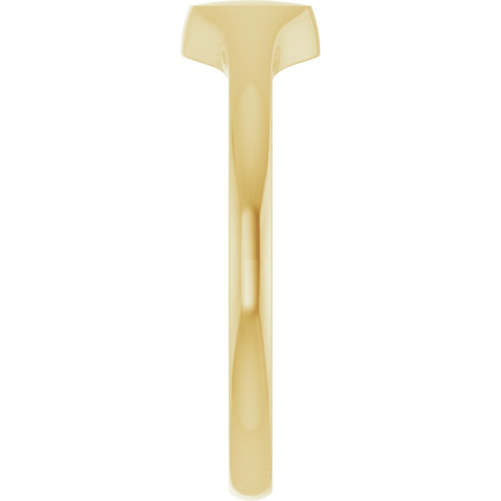 14K Yellow Round Petite Signet Ring