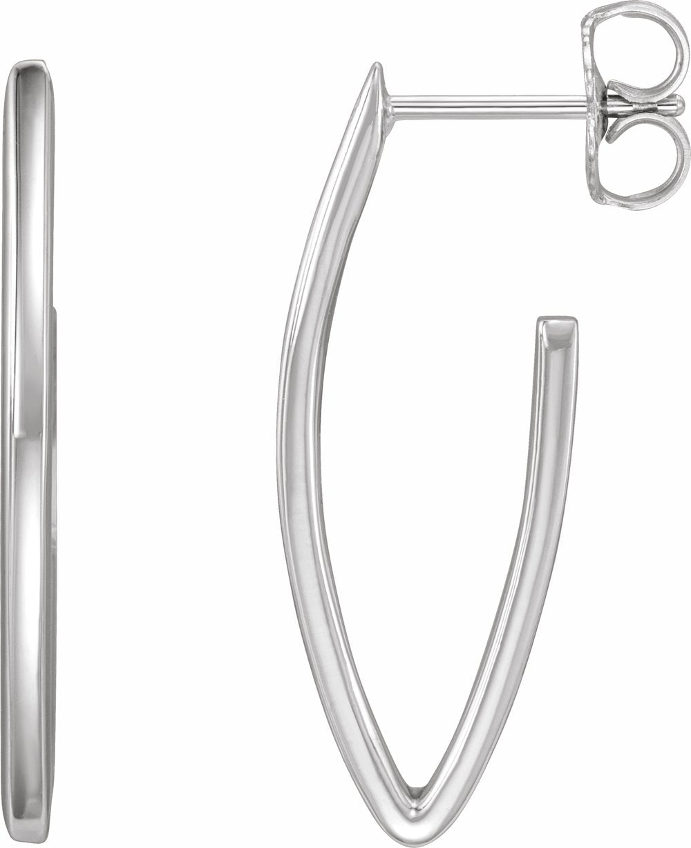 Sterling Silver Geometric 26 mm Hoop Earrings