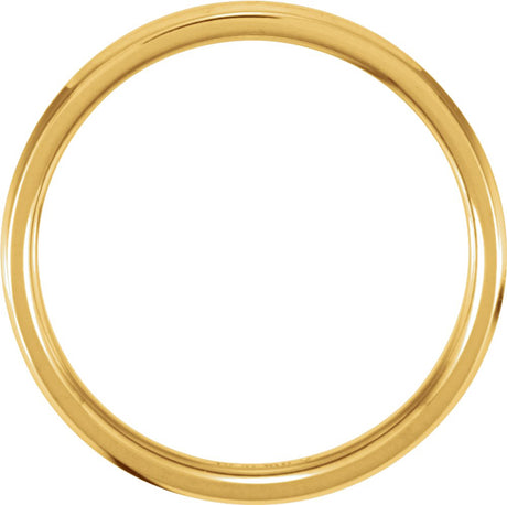 14K Yellow/White 4 mm Beveled-Edge Comfort-Fit Flat Band