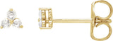 14K Yellow Gold .05 CTW Rose-Cut Natural Diamond Three-Stone Earrings