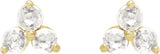 14K Yellow Gold .05 CTW Rose-Cut Natural Diamond Three-Stone Earrings