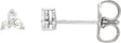 14K White Gold .05 CTW Rose-Cut Natural Diamond Three-Stone Earrings