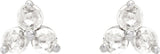 14K White Gold .05 CTW Rose-Cut Natural Diamond Three-Stone Earrings
