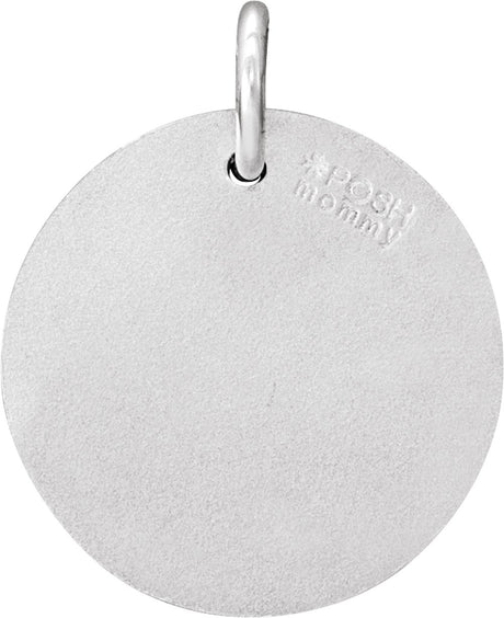 14K White Gold .07 CTW Natural Diamond Posh Mommy® Initial R Pendant