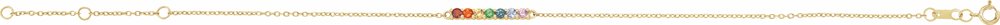 14K Yellow Gold Natural Multi-Gemstone Bar 6 1/2-7 1/2" Bracelet