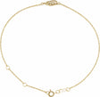 14K Yellow Gold .015 CTW Natural Diamond Angel Wing 6 1/2-7 1/2" Bracelet