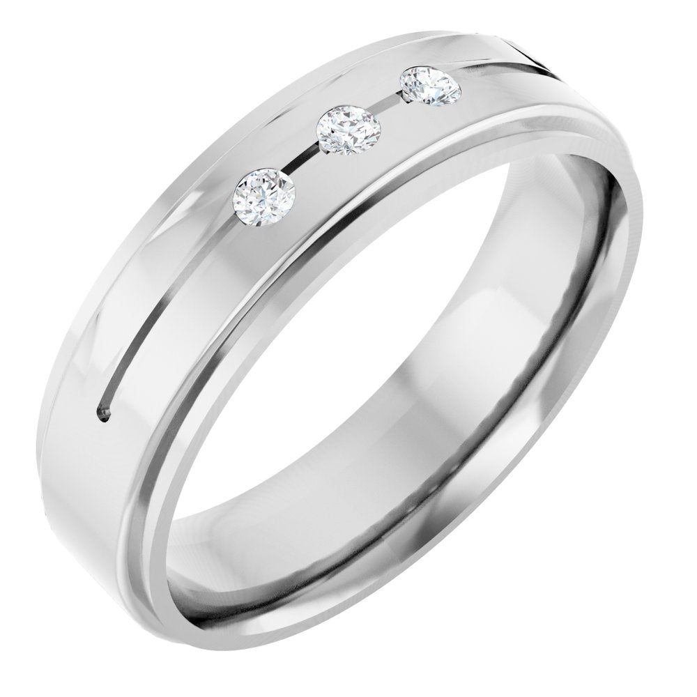 14K White .08 CTW Natural Diamond Band