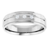 14K White Gold .08 CTW Natural Diamond Band Size 7