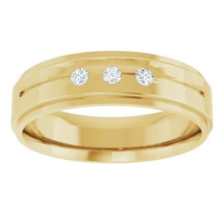 14K Yellow Gold .08 CTW Natural Diamond Band Size 10
