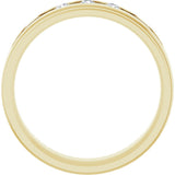 14K Yellow 1/10 CTW Natural Diamond Grooved Band