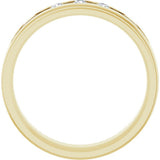 14K Yellow 1/10 CTW Natural Diamond Grooved Band