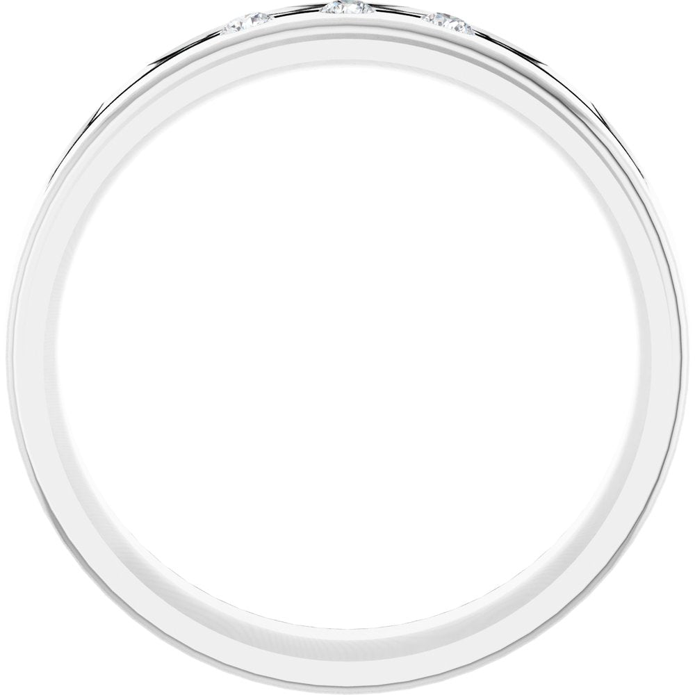 14K White Gold .08 CTW Natural Diamond Band