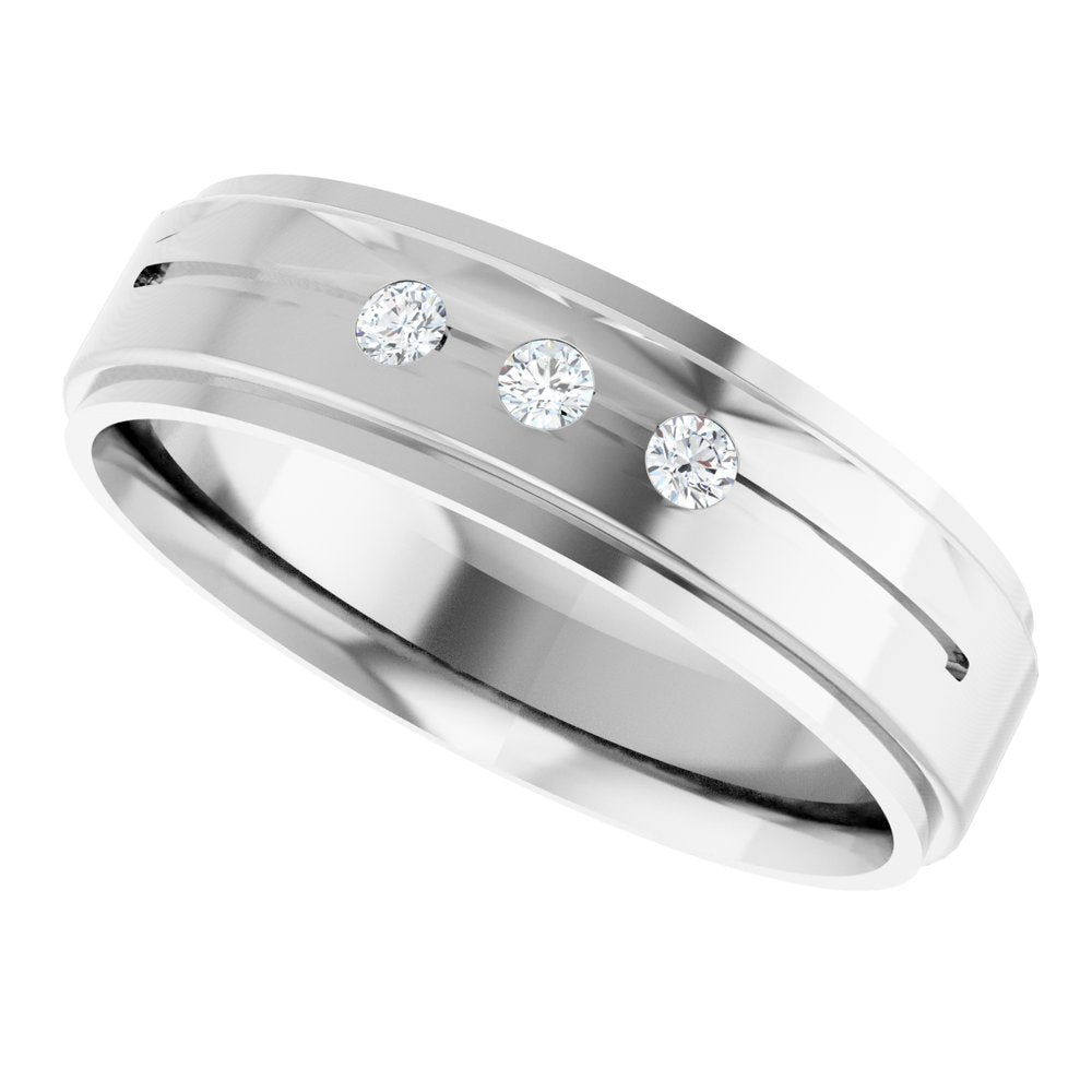 14K White Gold .08 CTW Natural Diamond Band