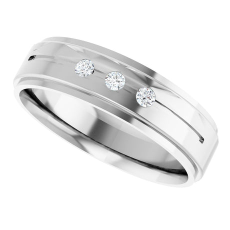 14K White Gold .08 CTW Natural Diamond Band Size 7