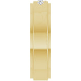 14K Yellow 1/10 CTW Natural Diamond Grooved Band Size 9