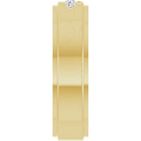 14K Yellow 1/10 CTW Natural Diamond Grooved Band