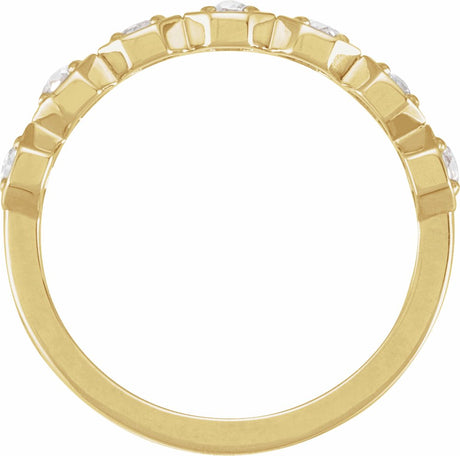 14K Yellow Gold 1/4 CTW Natural Rose-Cut Diamond Anniversary Band