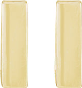 14K Yellow Square Hinged 10 mm Huggie Hoop Earrings