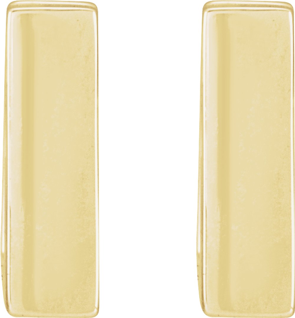 14K Yellow Square Hinged 10 mm Huggie Hoop Earrings